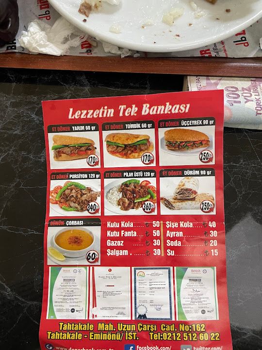 Döner Bank Tahtakale