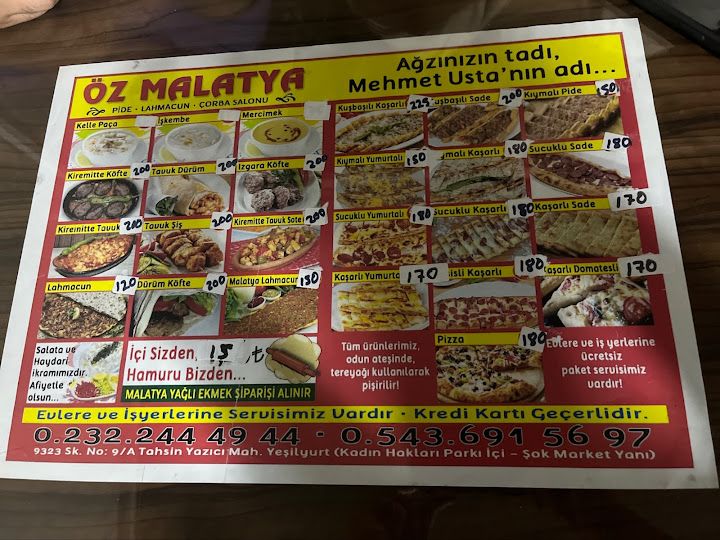 Öz malatya pide lahmacun çorba salonu