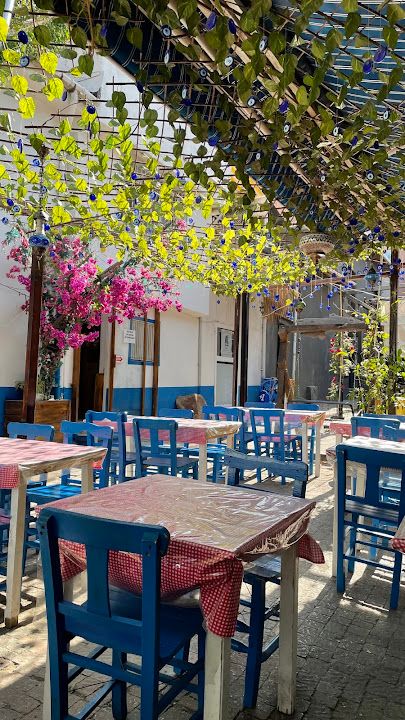 Mavi Beyaz Boncuk Kafe