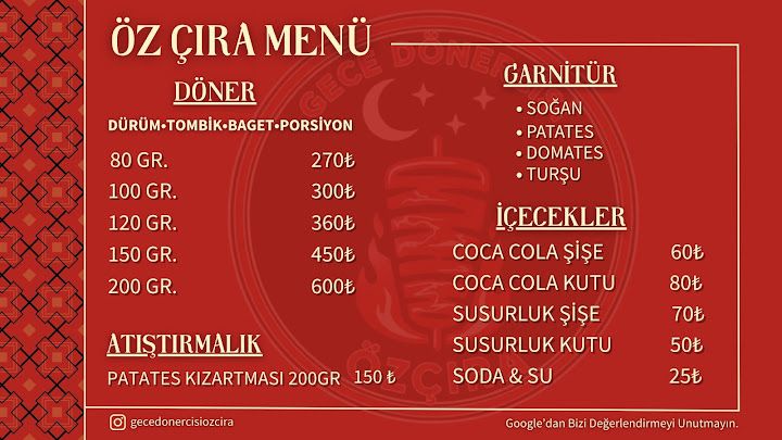 Gece Dönercisi Özçıra Tuzla Şubesi